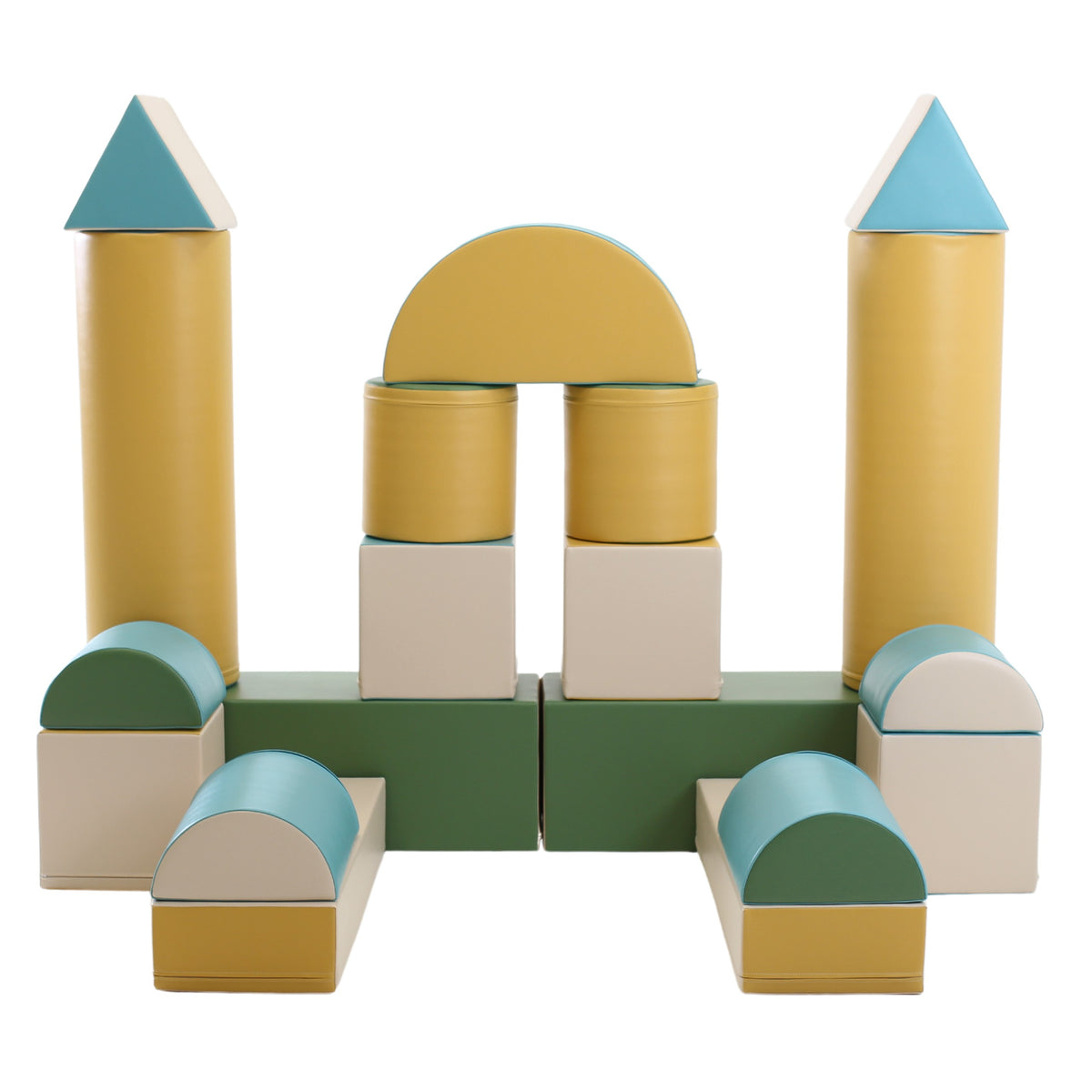 IGLU pehmete klotside komplekt "Fortress" - Pastelne türkiis