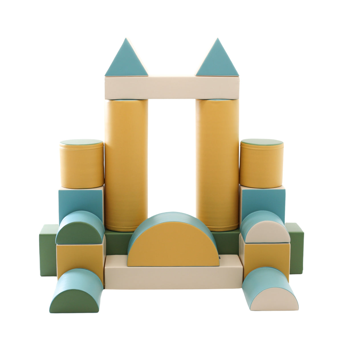 IGLU pehmete klotside komplekt "Fortress" - Pastelne türkiis