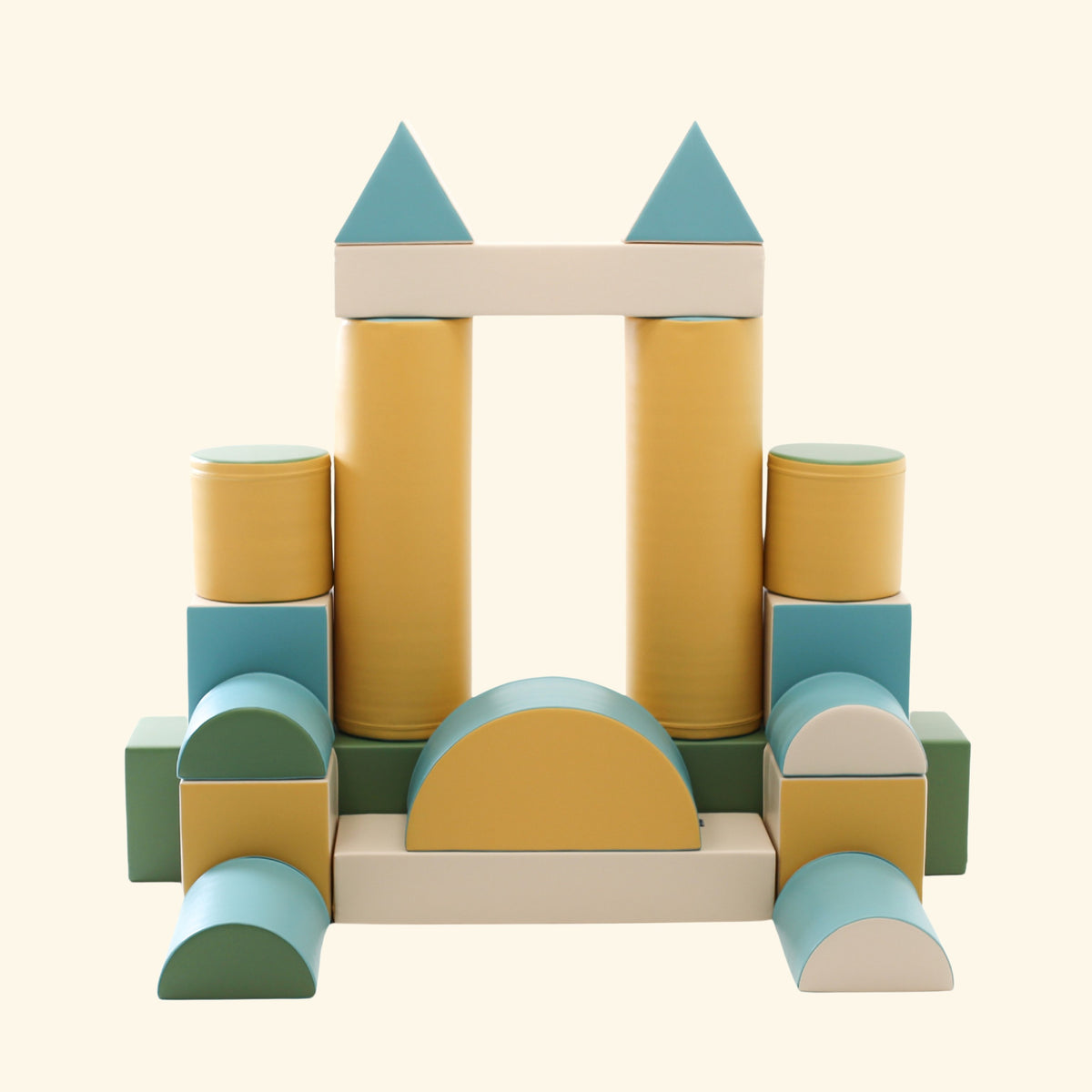 IGLU pehmete klotside komplekt "Fortress" - Pastelne türkiis