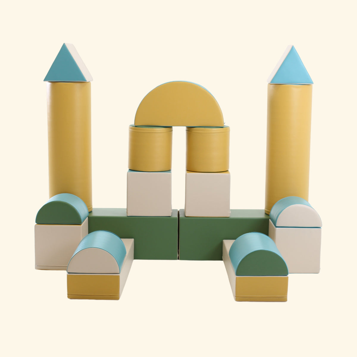 IGLU pehmete klotside komplekt "Fortress" - Pastelne türkiis