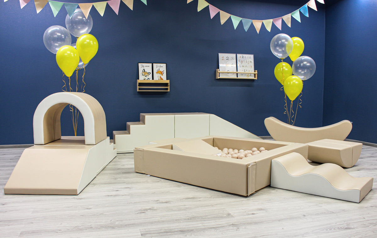 IGLU pehmete mänguelementide komplekt "Party" - Beež ja valge