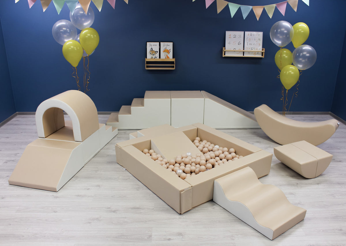IGLU pehmete mänguelementide komplekt "Party" - Beež ja valge