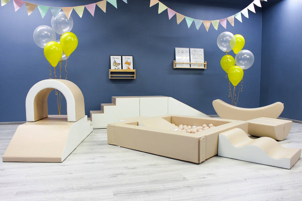 IGLU pehmete mänguelementide komplekt "Party" - Beež ja valge