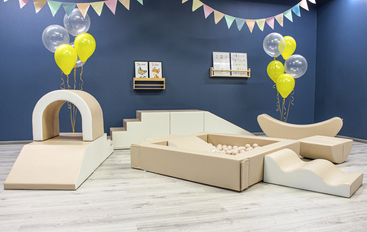 IGLU pehmete mänguelementide komplekt "Party" - Beež ja valge