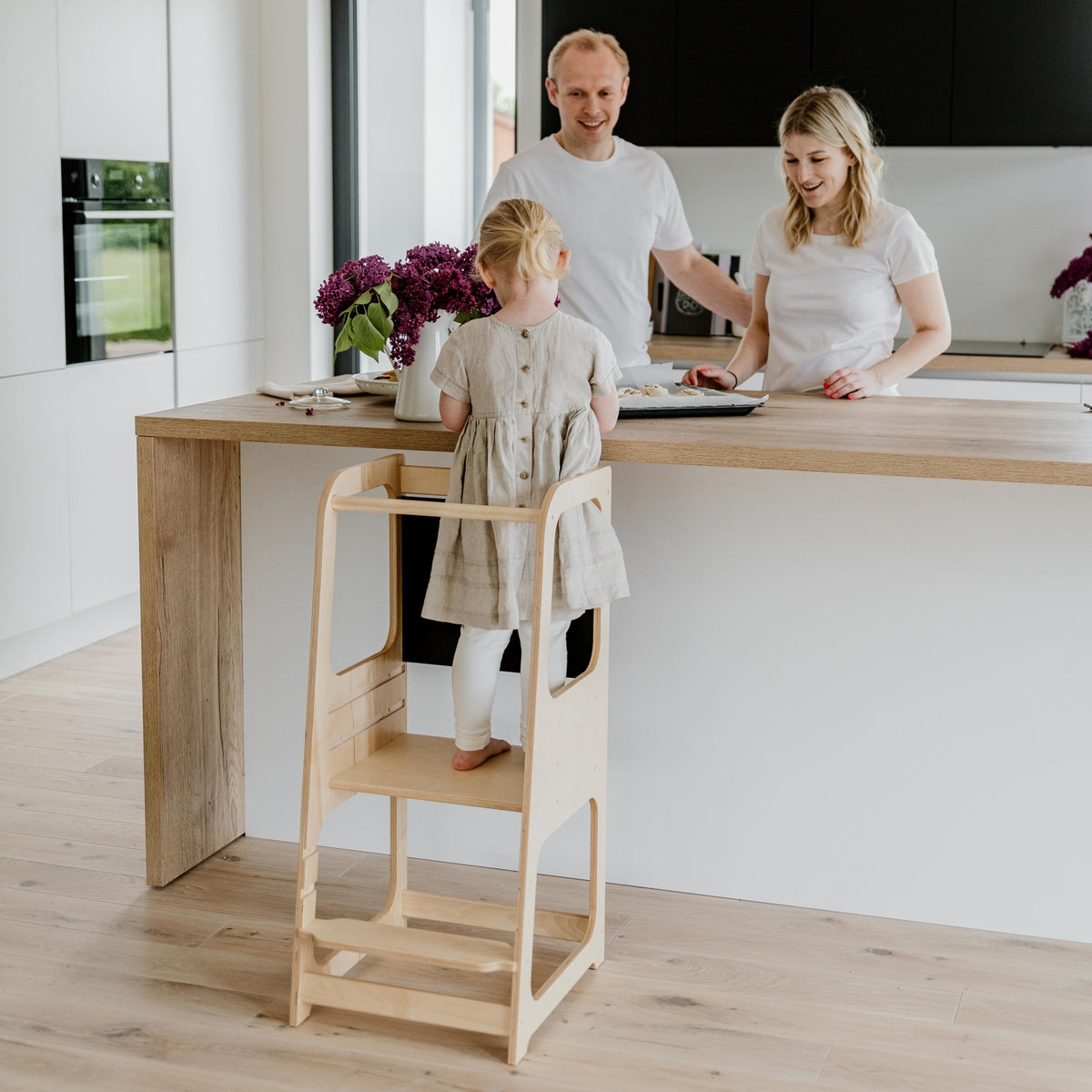 Montessori House Bed Montessori köögitorn kriiditahvliga