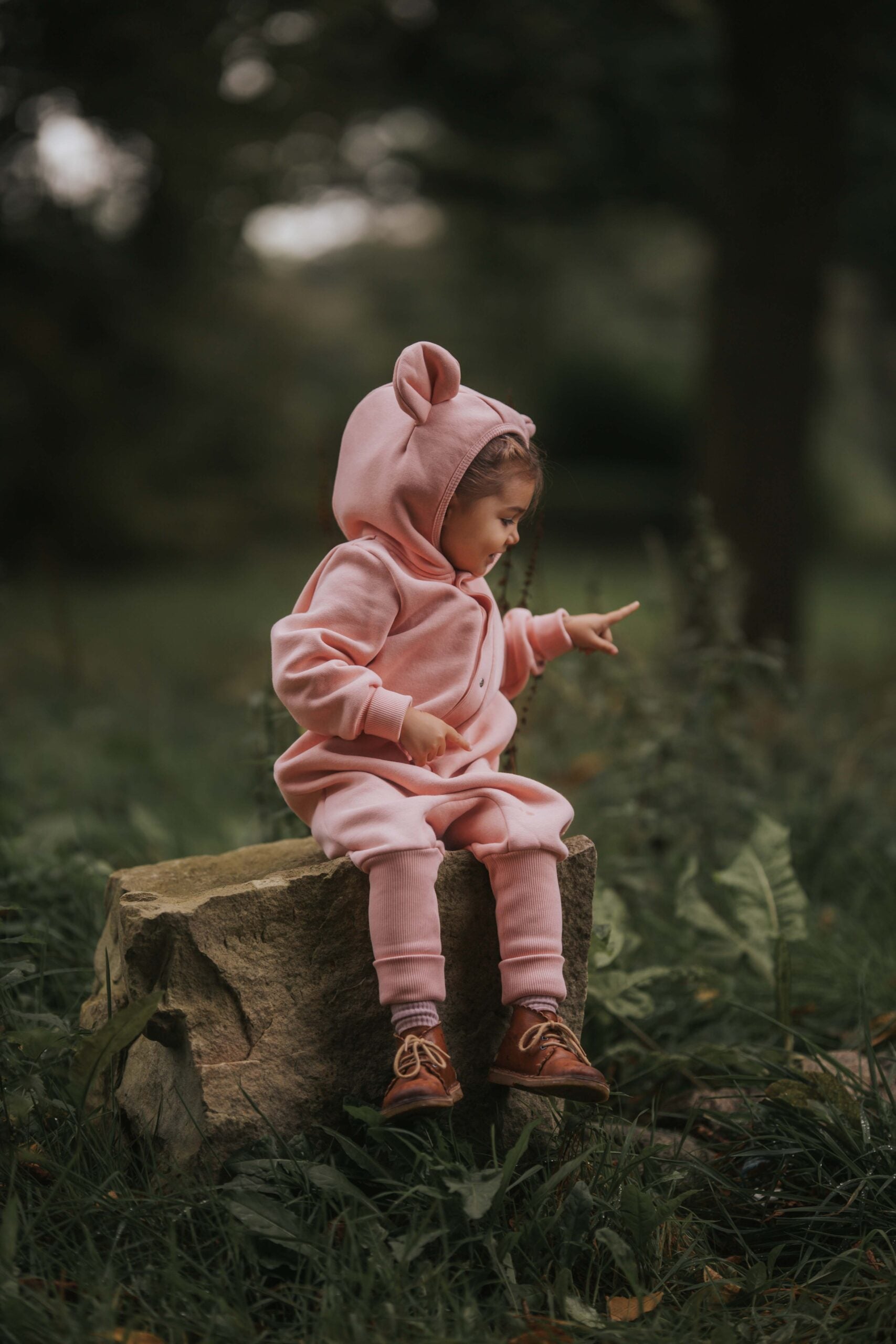 Eared Jumpsuit for Babies and Kids - Peach