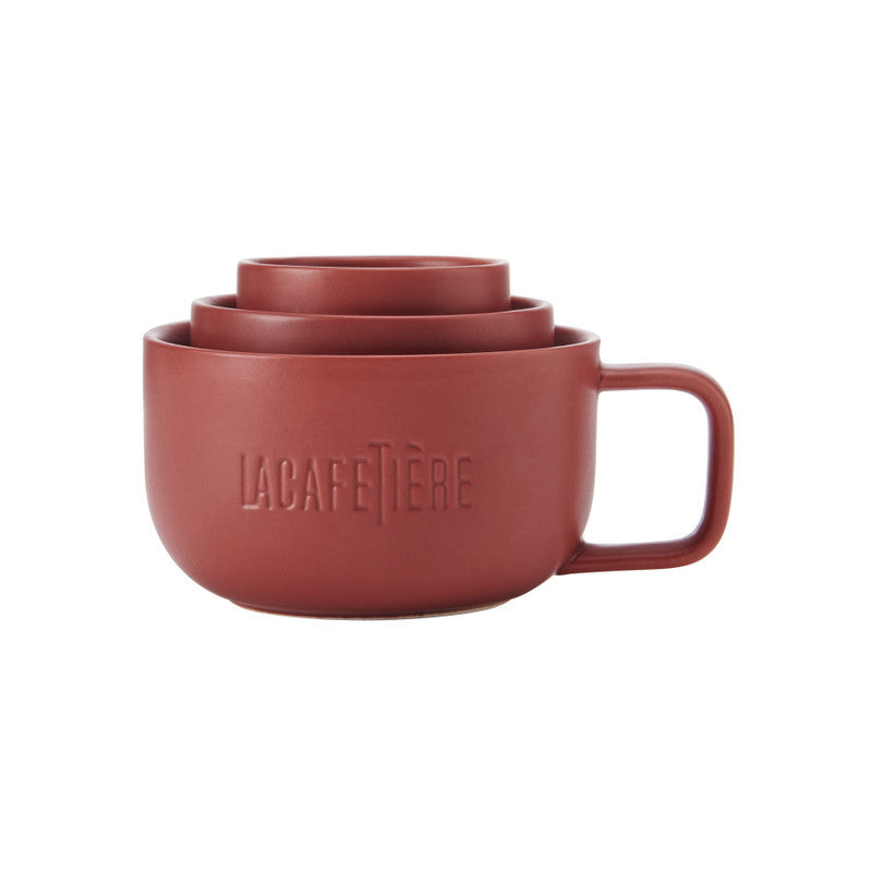 La Cafetière Punaiset kahvikupit, 3 kpl / kolmessa koossa