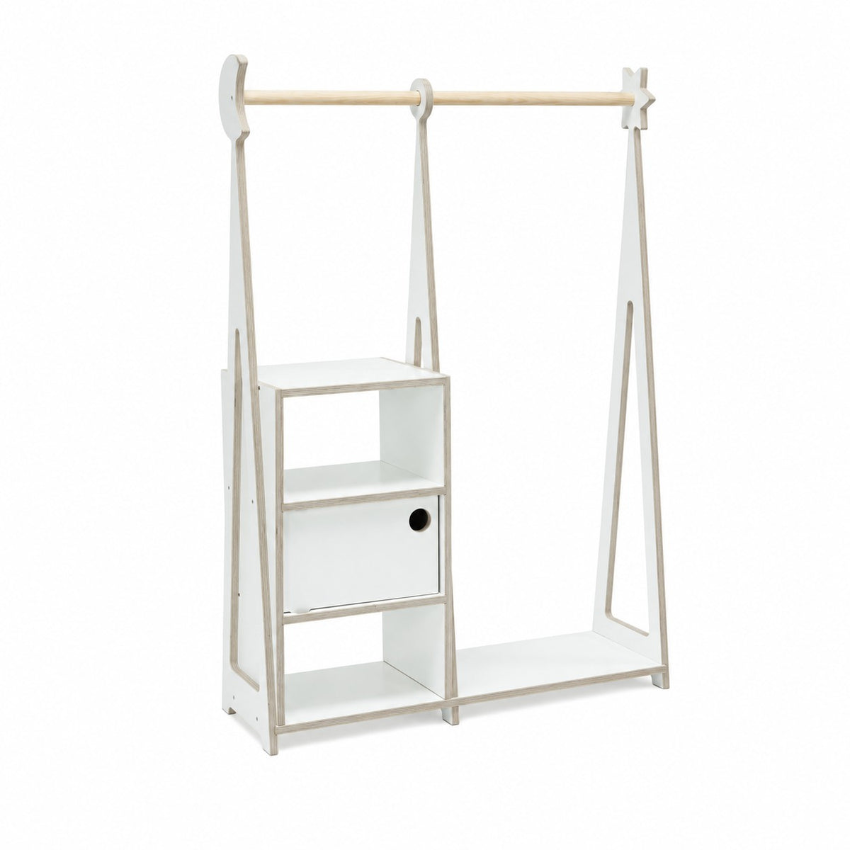 leg&go Montessori garderoob hoiuruumiga - Valge