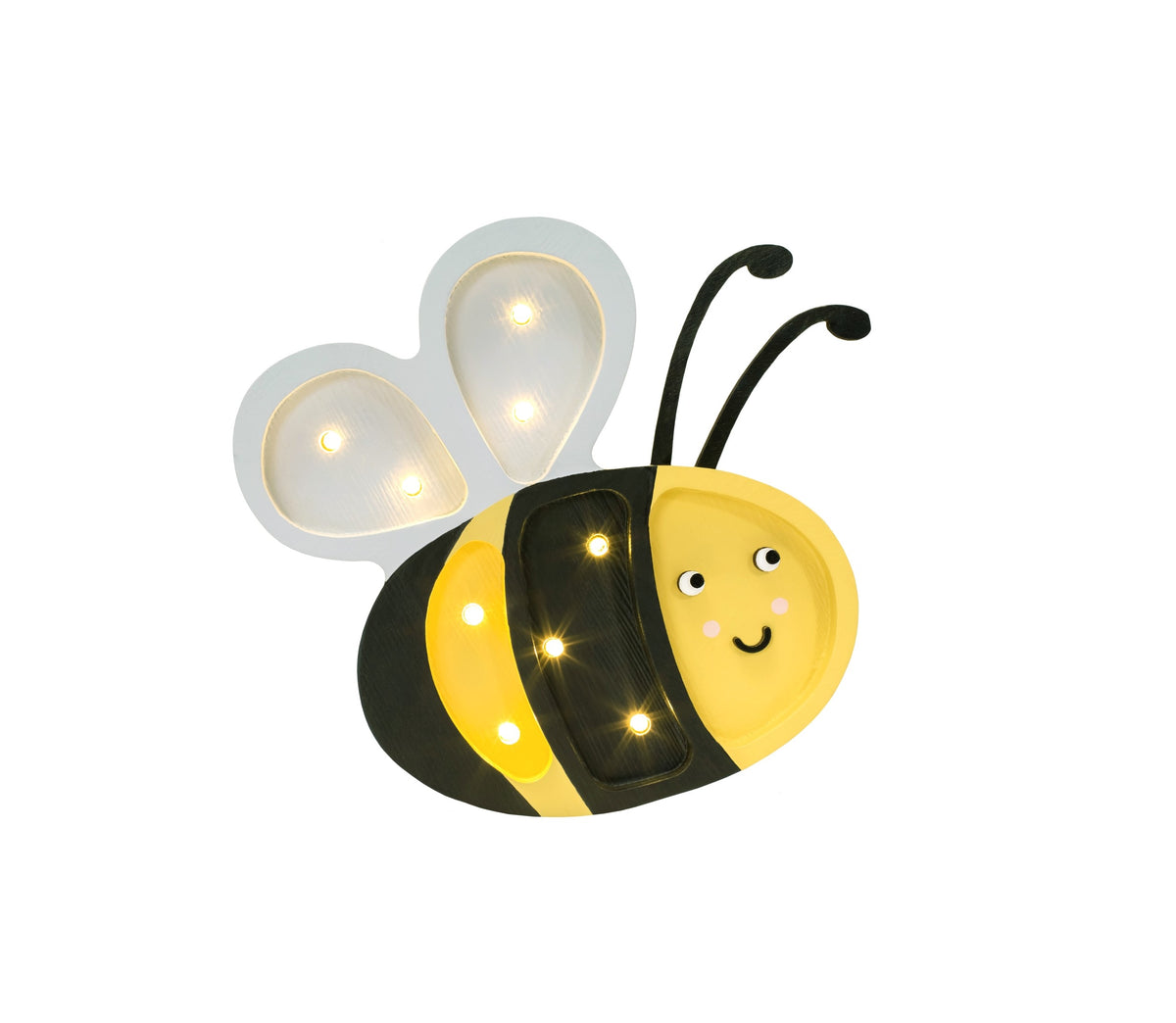 Little Lights puidust laste öölamp "Happy Bee"