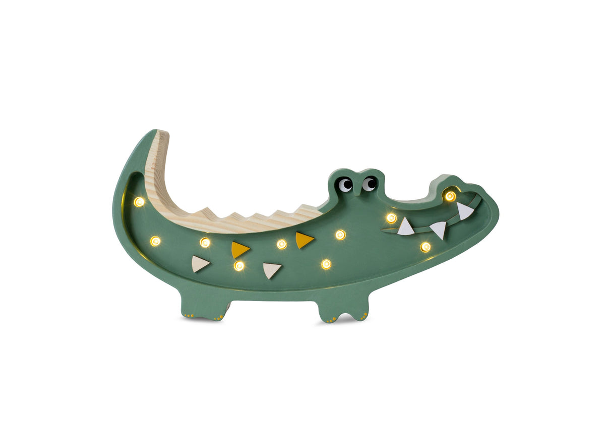Little Lights puidust laste öölamp "Mini Crocodile"