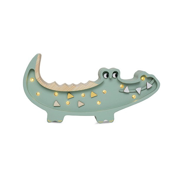 Little Lights puidust laste öölamp "Mini Crocodile"