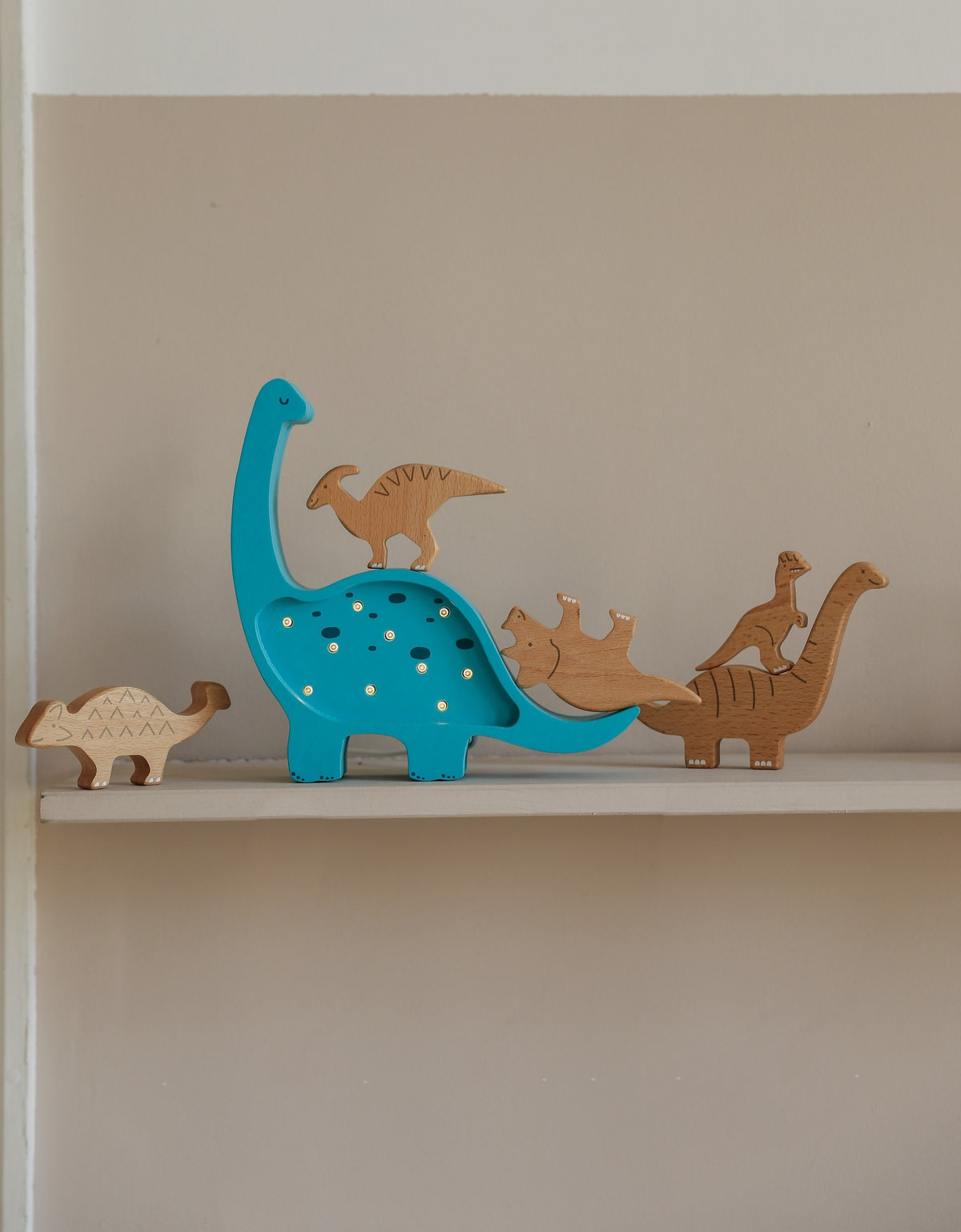 Little Lights männipuidust laste öölamp "Mini Dino"