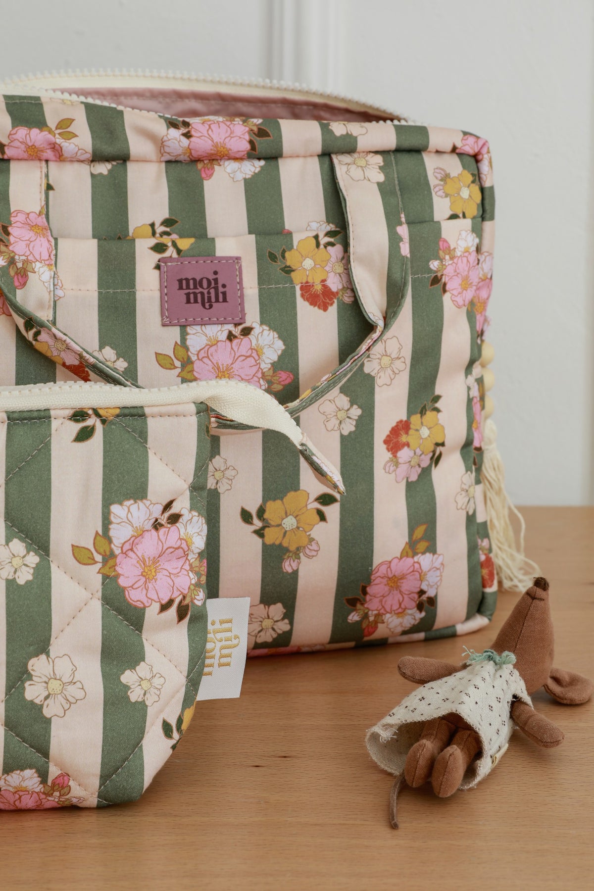 moi mili meigikottide komplekt, 2 tk - Rohelise triibuga