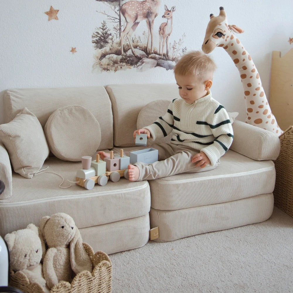 MeowBaby® keskmine modulaarne laste diivan - Slimcord Taupe