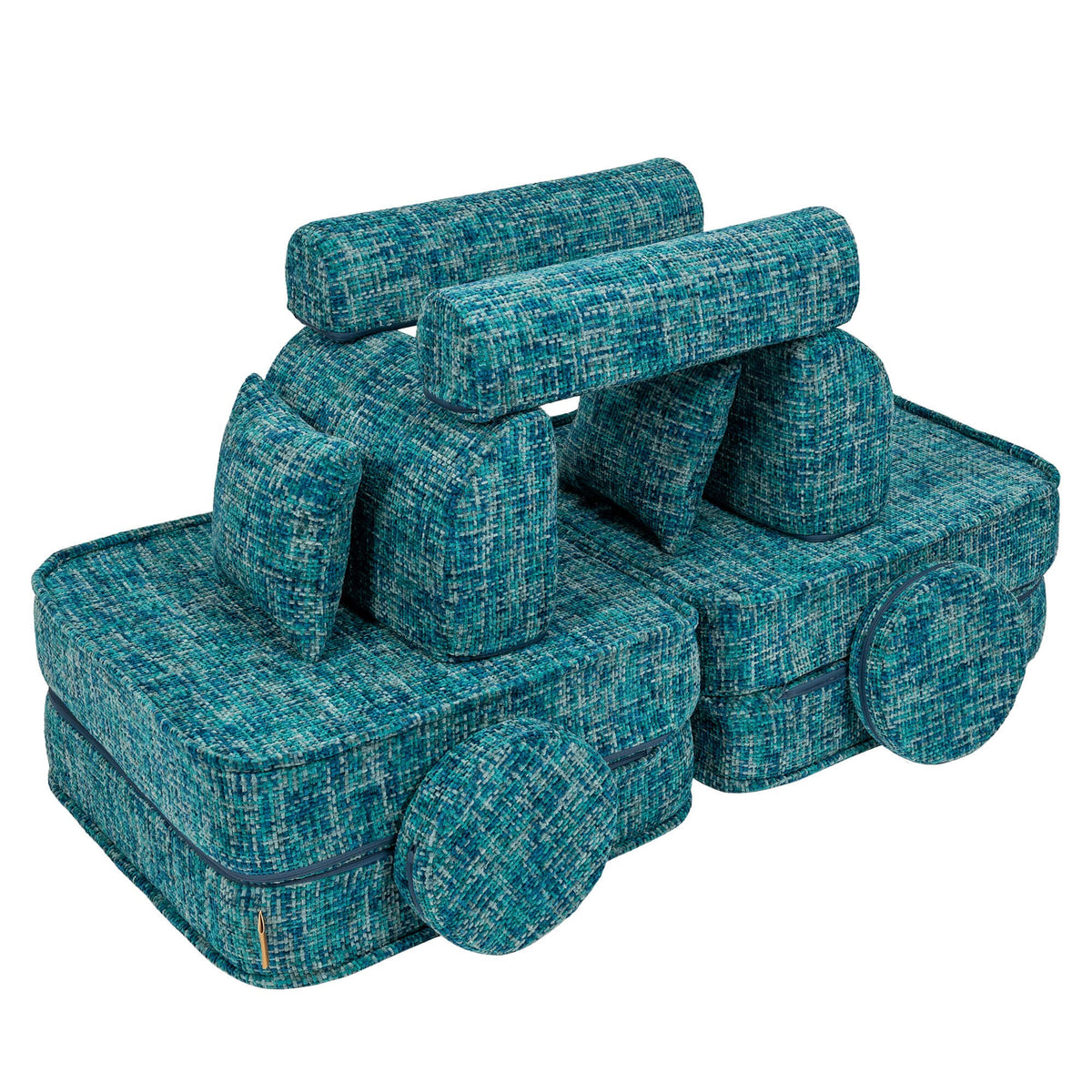 MeowBaby® keskmine modulaarne laste diivan - Tangle Lagoon Blue