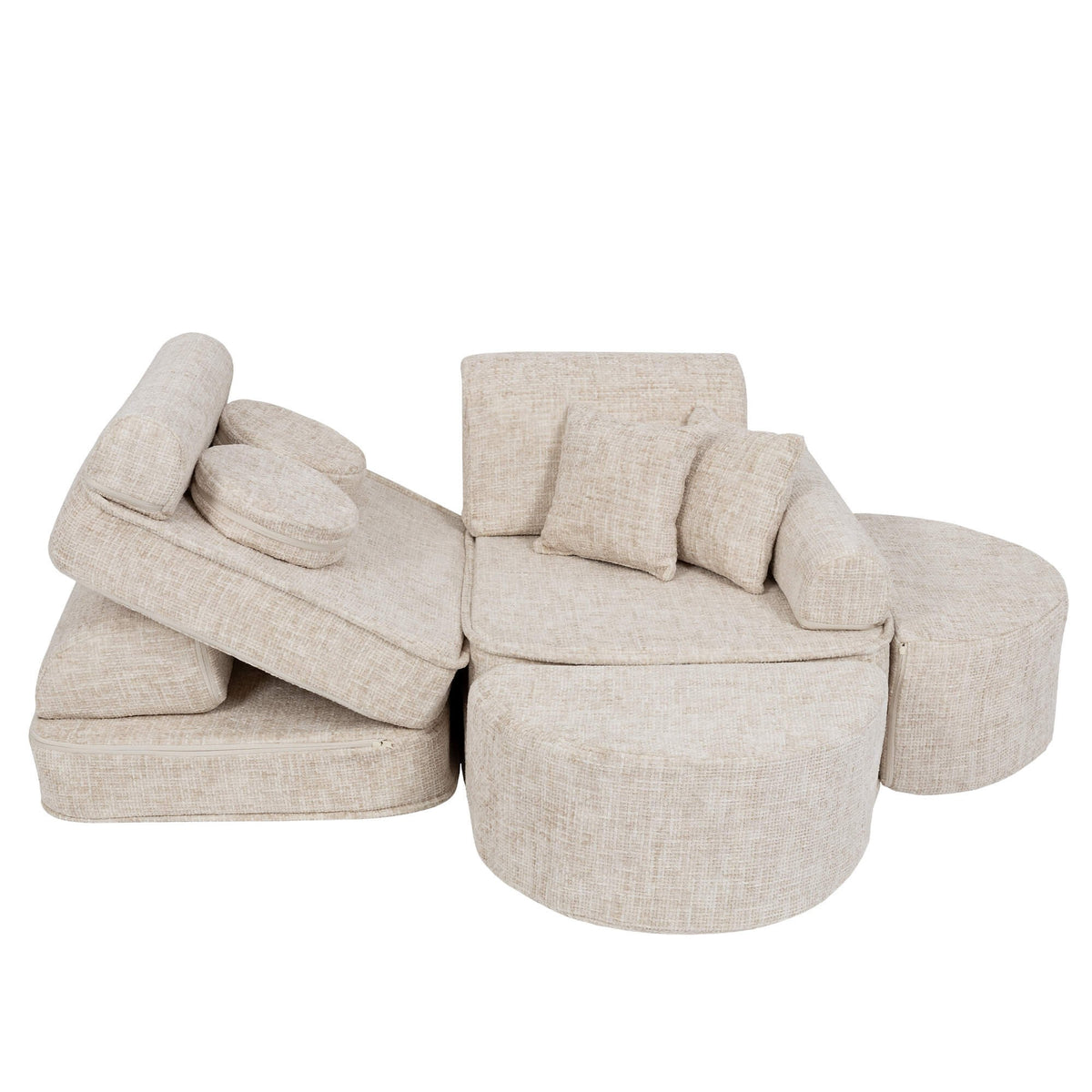 MeowBaby® keskmine modulaarne laste diivan Plus - Tangle Marshmallow Beige