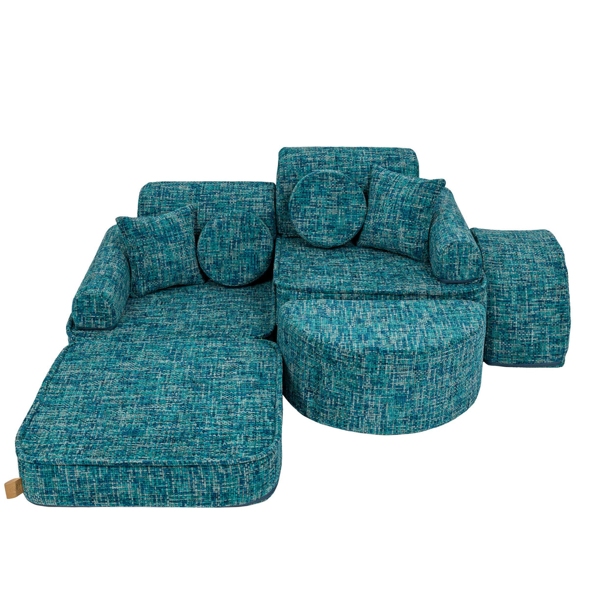 MeowBaby® keskmine modulaarne laste diivan Plus - Tangle Lagoon Blue