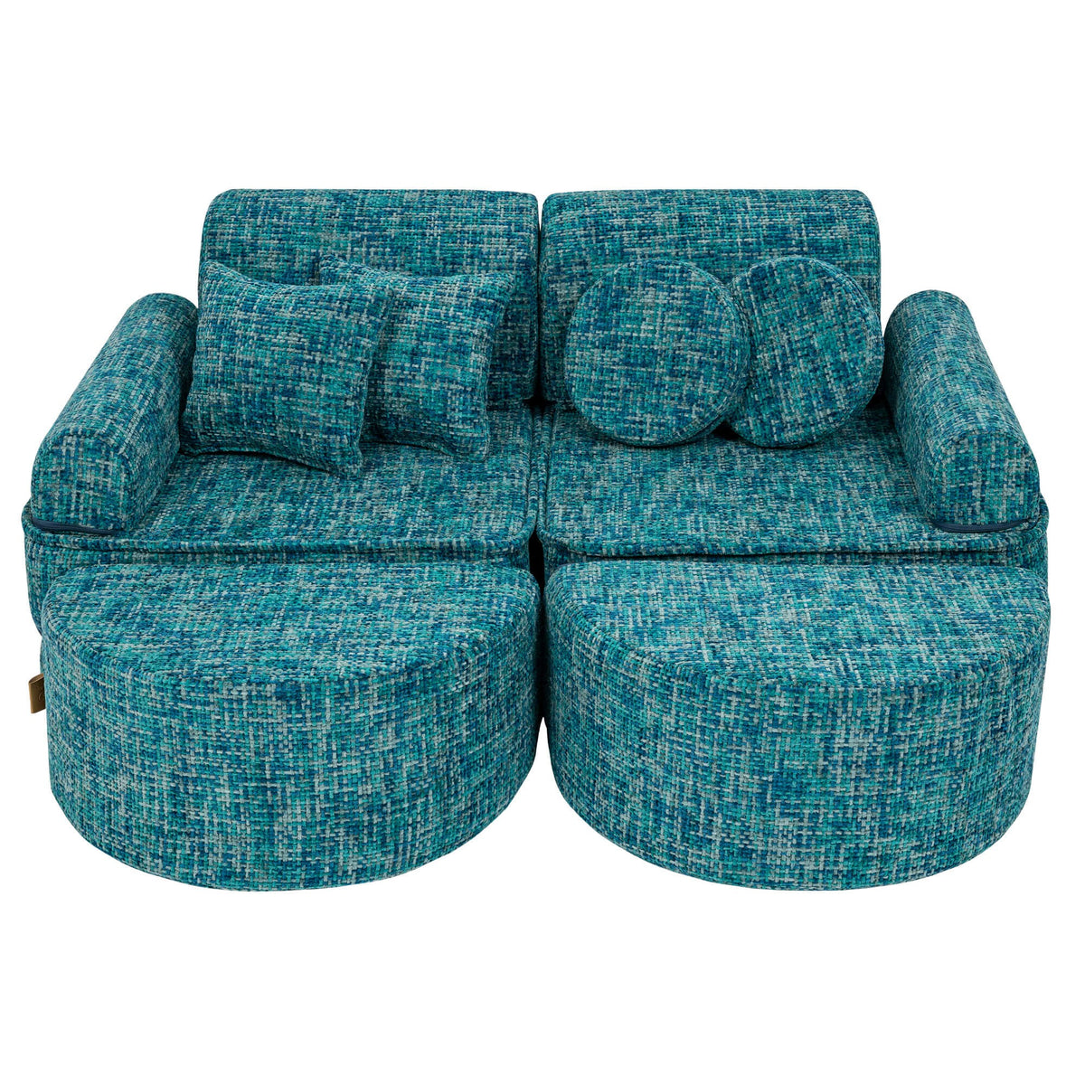 MeowBaby® keskmine modulaarne laste diivan Plus - Tangle Lagoon Blue