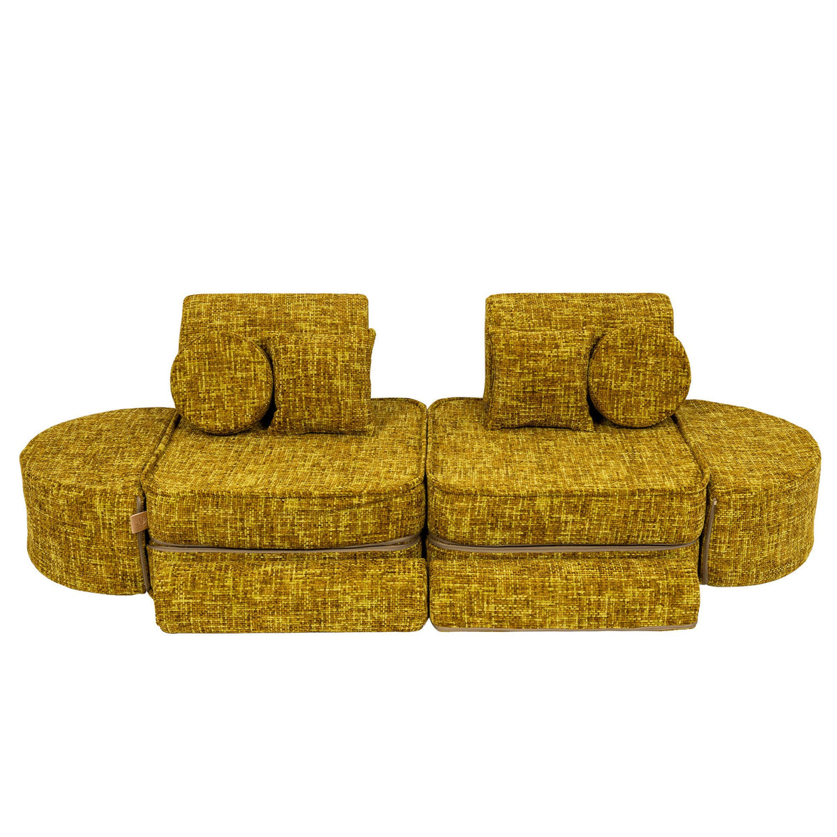 MeowBaby® keskmine modulaarne laste diivan Plus - Tangle Honey Mustard