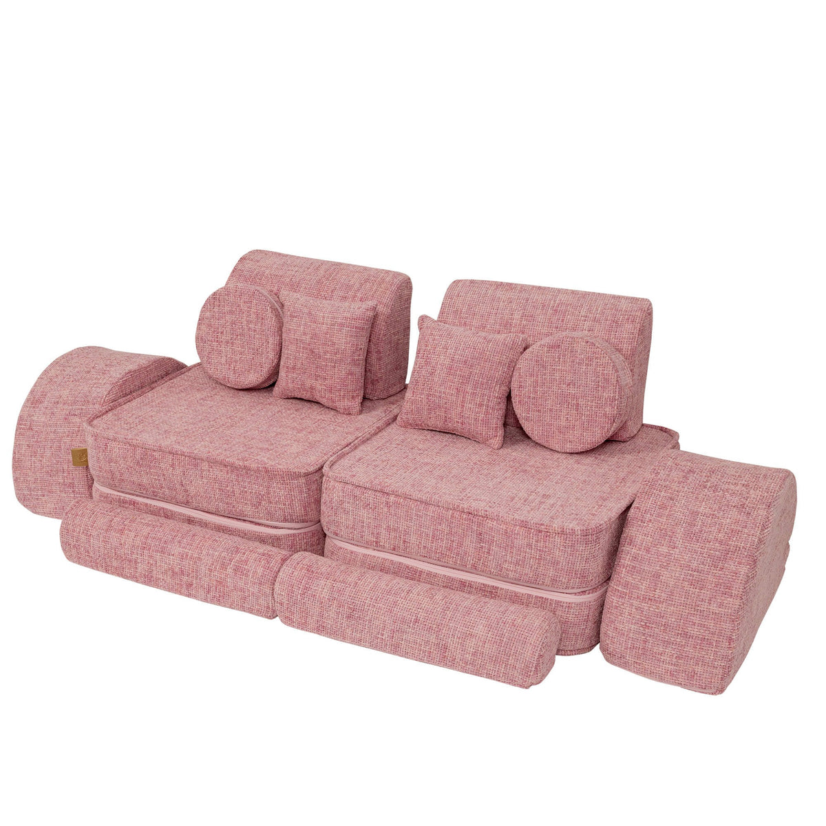 MeowBaby® keskmine modulaarne laste diivan Plus - Tangle Bubblegum Pink