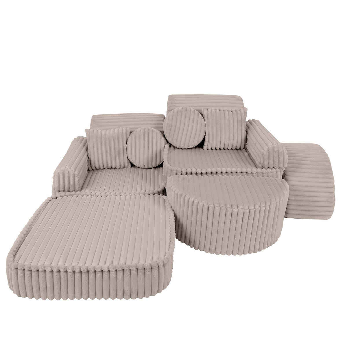 MeowBaby® keskmine modulaarne laste diivan Plus - Churros Beige