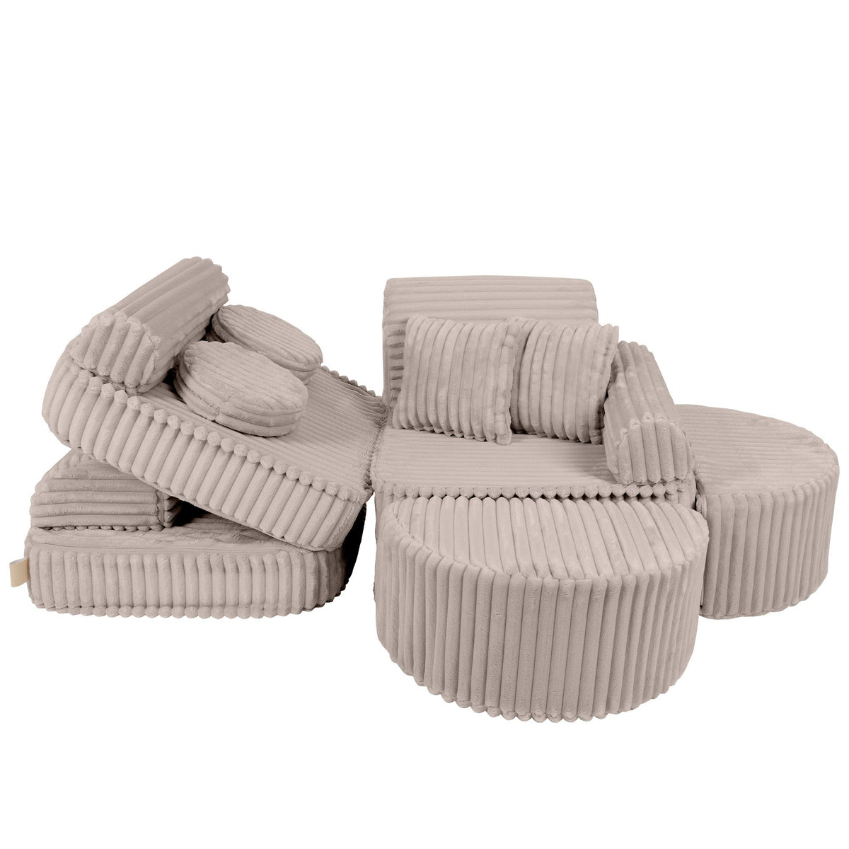MeowBaby® keskmine modulaarne laste diivan Plus - Churros Beige