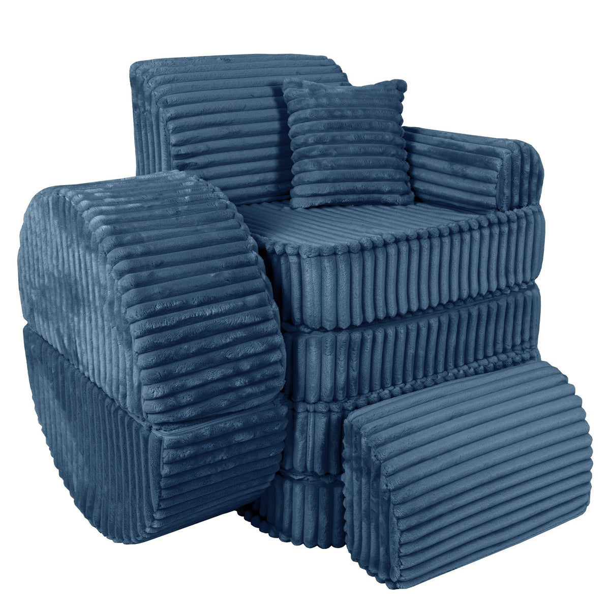 MeowBaby® keskmine modulaarne laste diivan Plus - Churros Blue