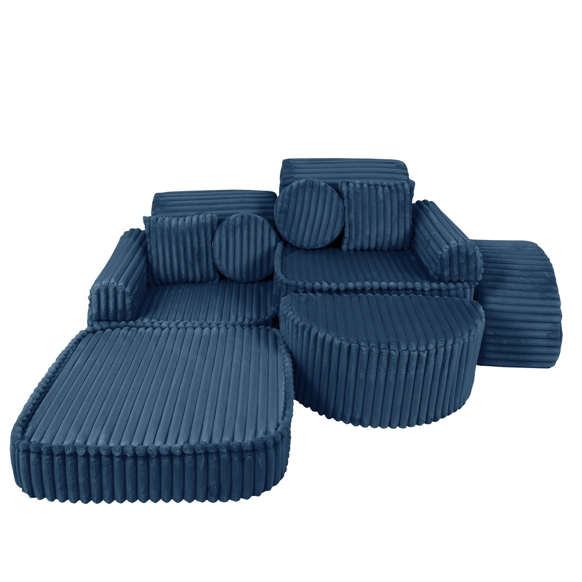 MeowBaby® keskmine modulaarne laste diivan Plus - Churros Blue