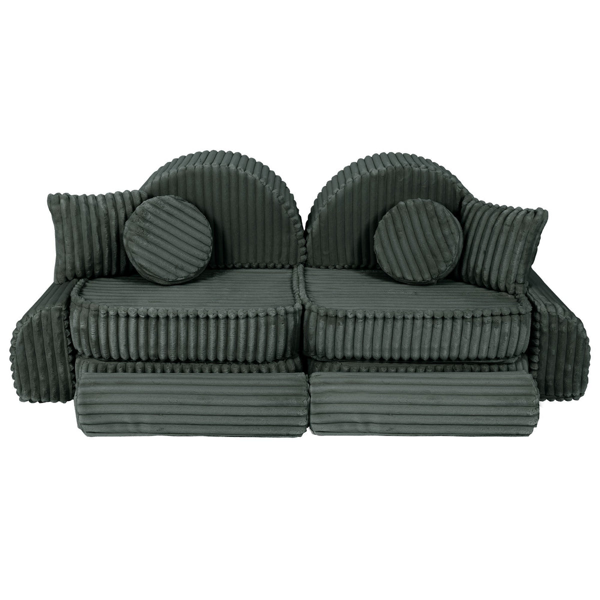 MeowBaby® keskmine modulaarne laste diivan Plus - Churros Forest Green