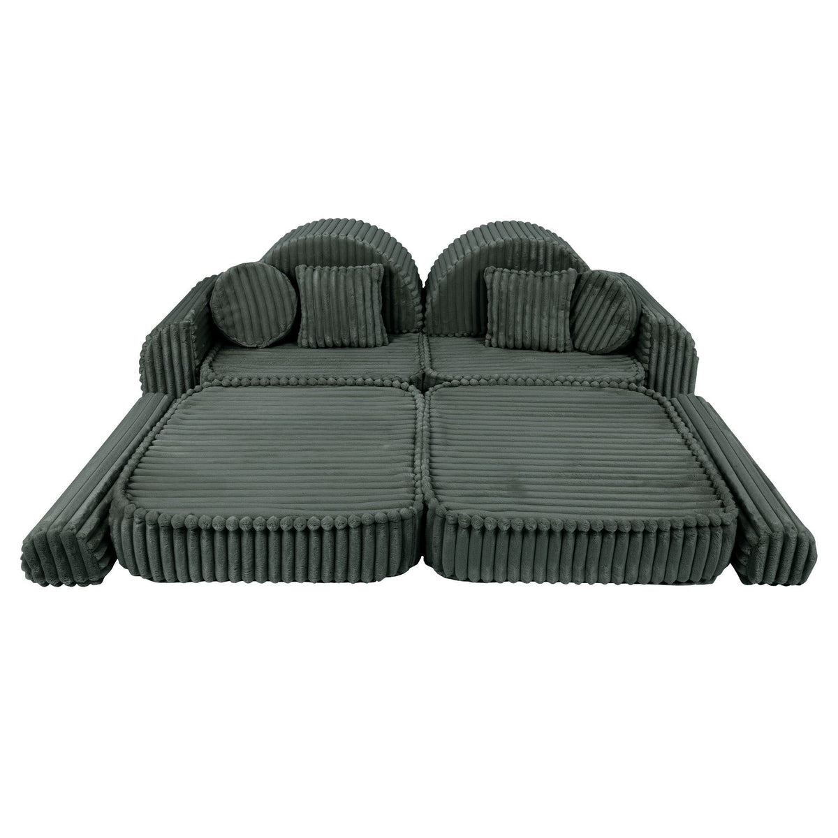 MeowBaby® keskmine modulaarne laste diivan Plus - Churros Forest Green