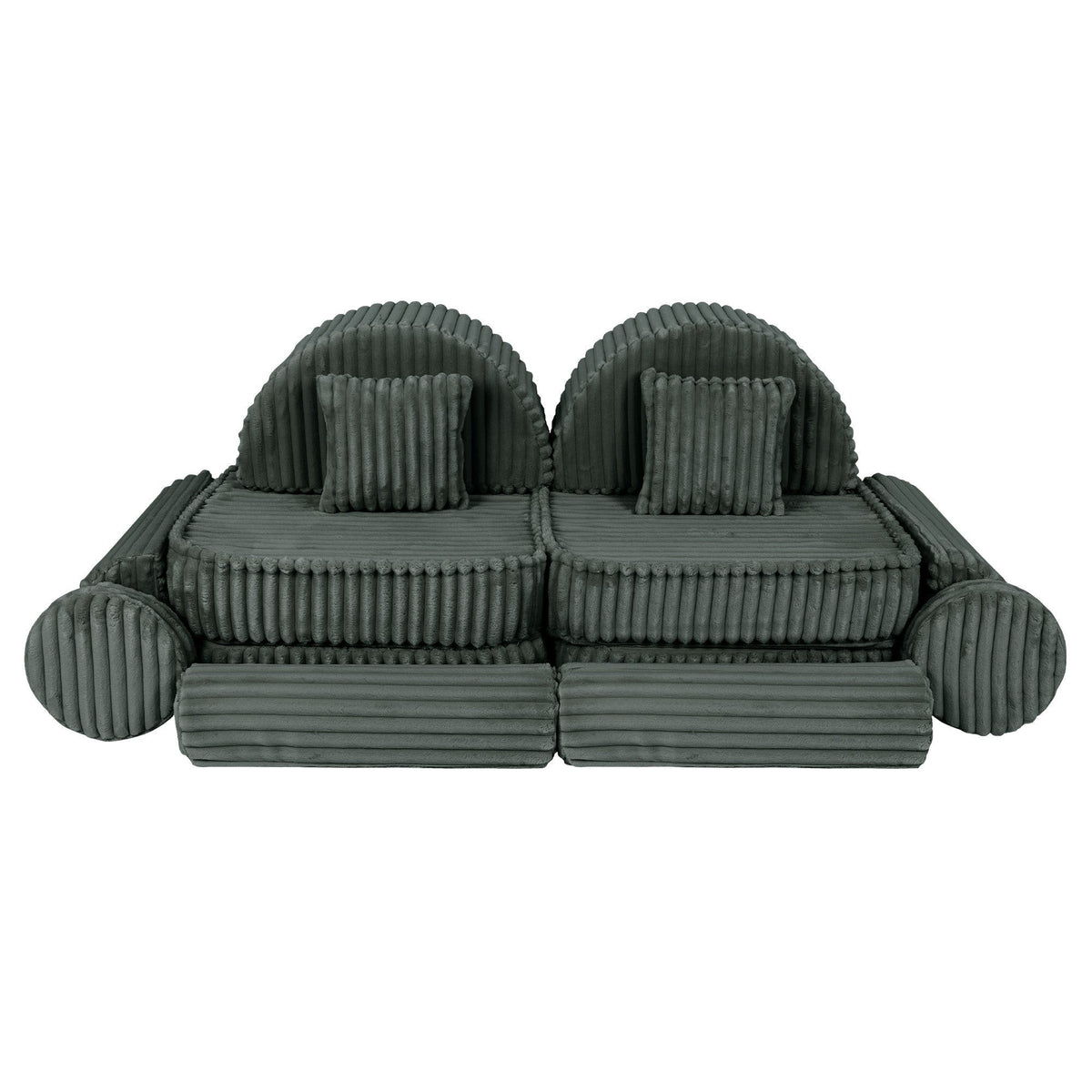 MeowBaby® keskmine modulaarne laste diivan Plus - Churros Forest Green