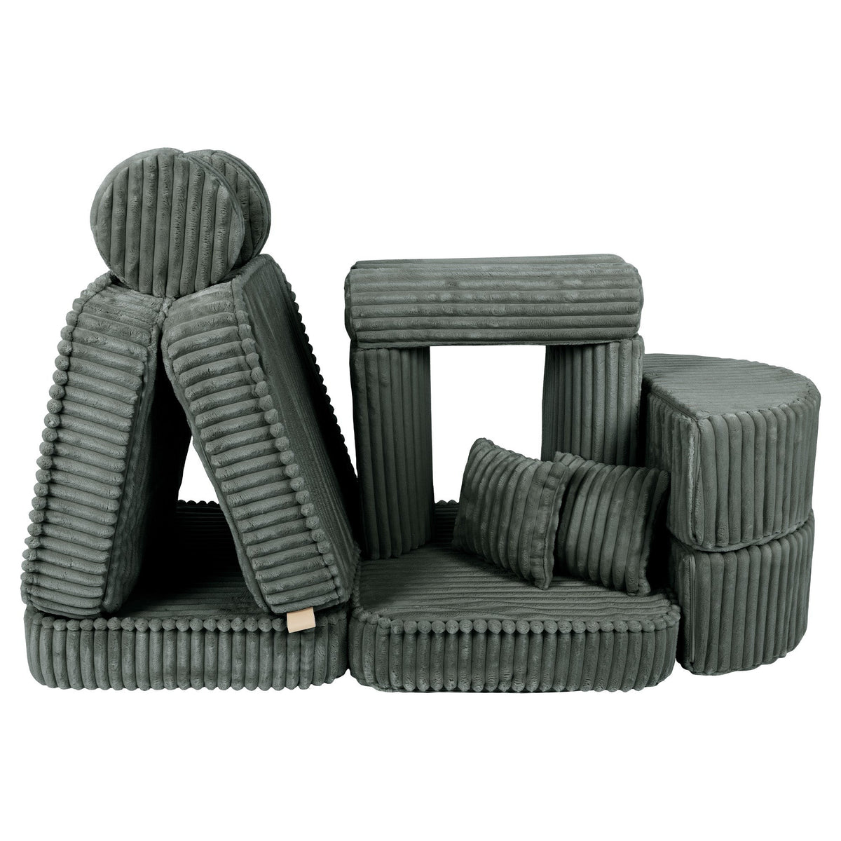 MeowBaby® keskmine modulaarne laste diivan Plus - Churros Forest Green