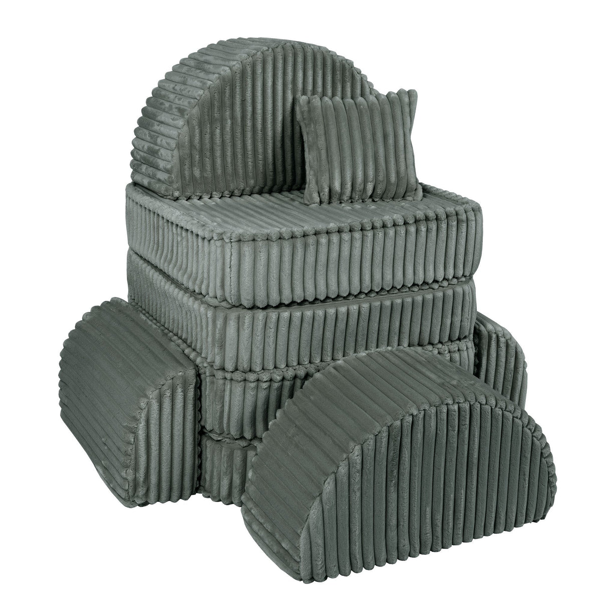 MeowBaby® keskmine modulaarne laste diivan Plus - Churros Forest Green