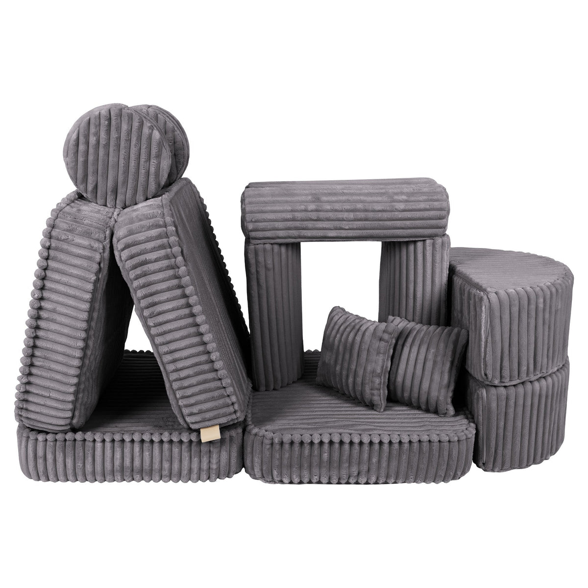 MeowBaby® keskmine modulaarne laste diivan Plus - Churros Jurassic Grey
