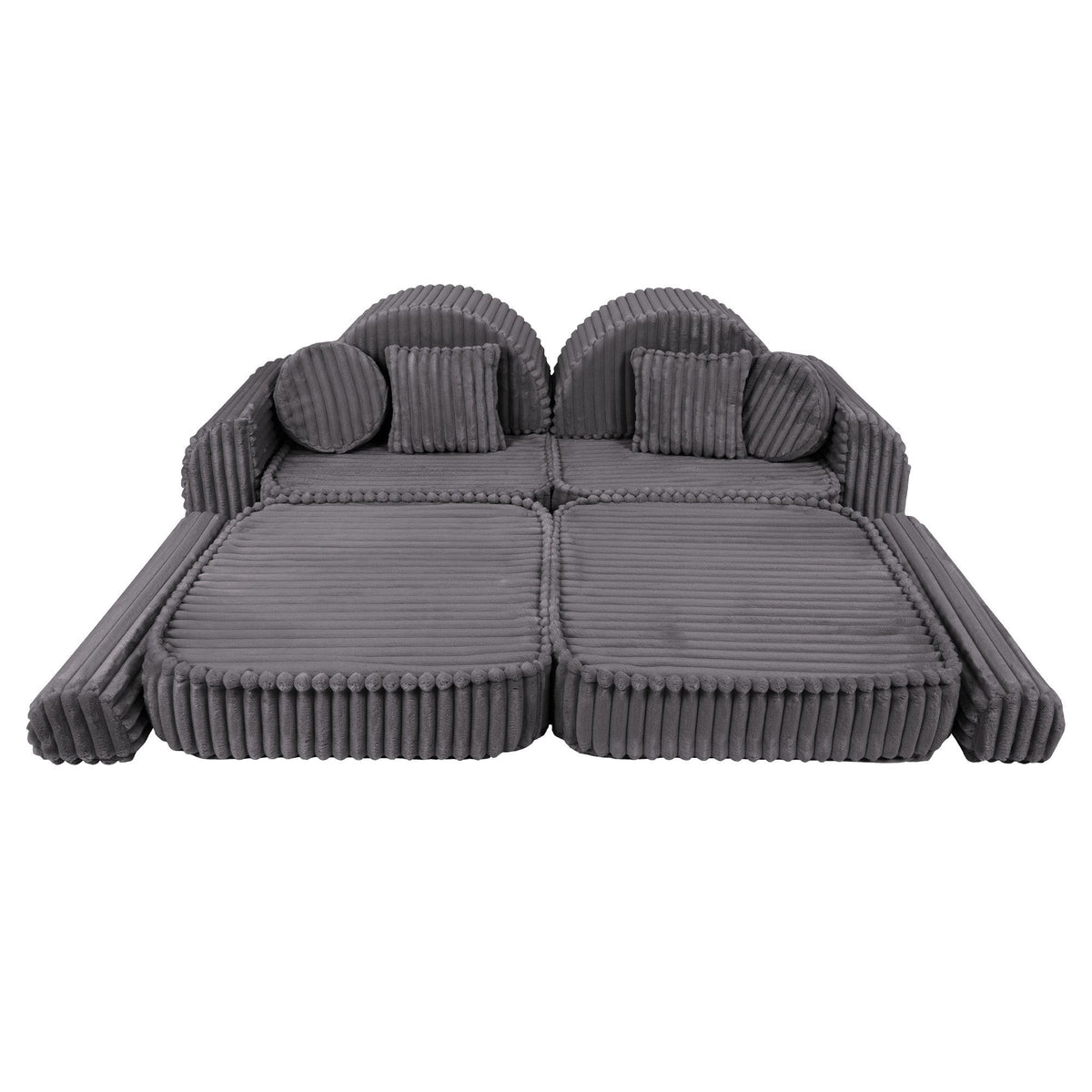 MeowBaby® keskmine modulaarne laste diivan Plus - Churros Jurassic Grey