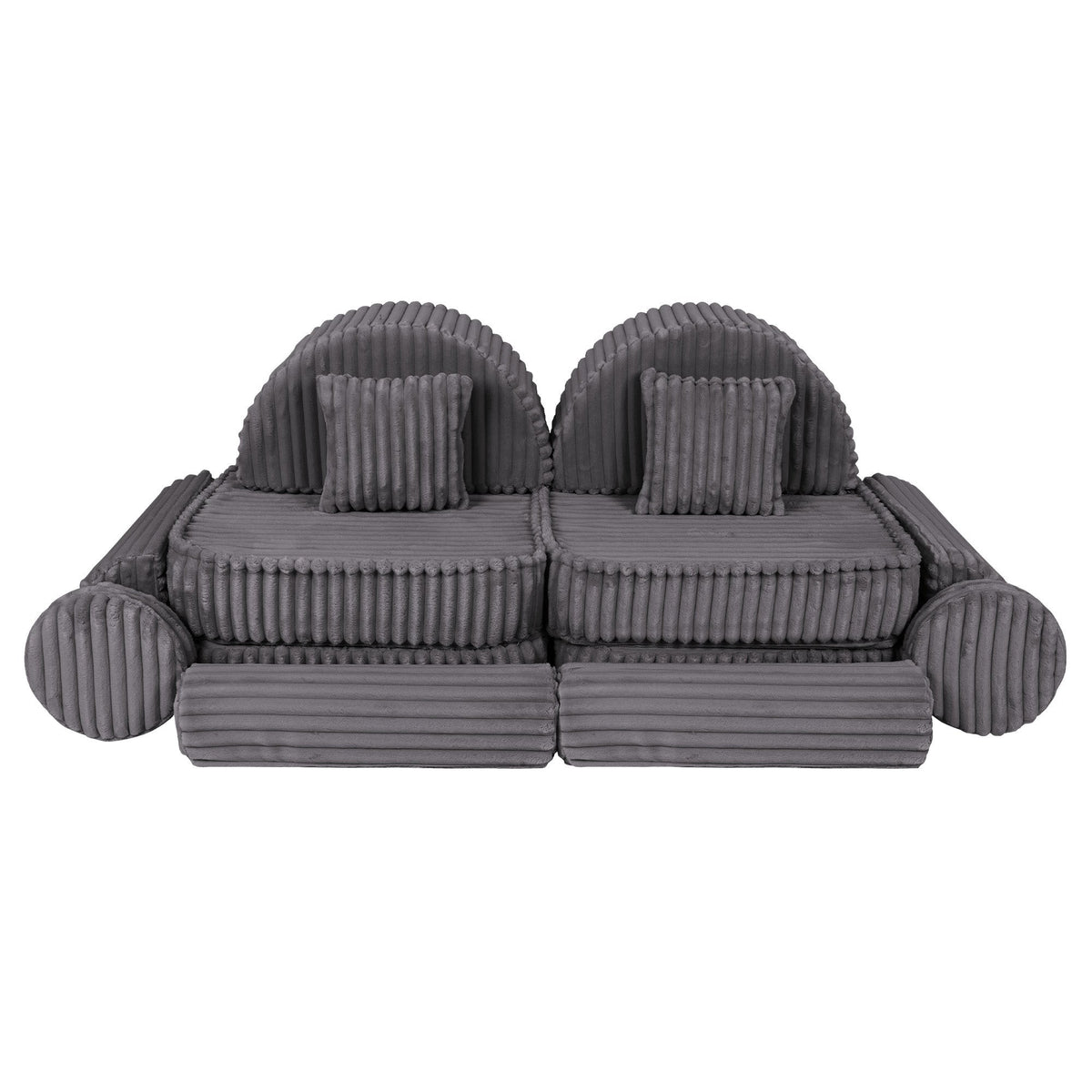 MeowBaby® keskmine modulaarne laste diivan Plus - Churros Jurassic Grey
