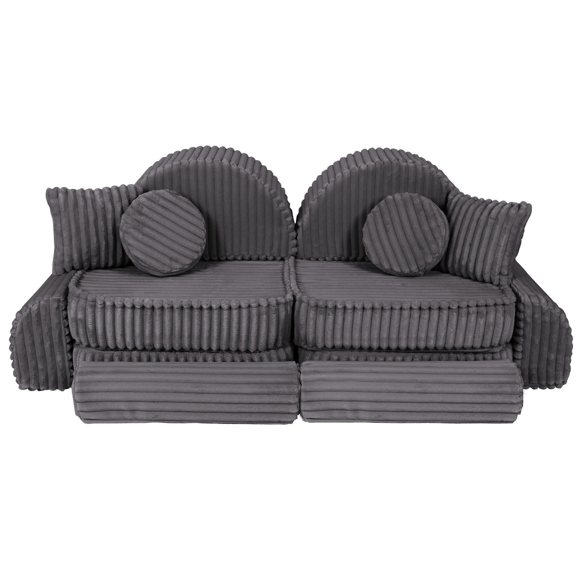 MeowBaby® keskmine modulaarne laste diivan Plus - Churros Jurassic Grey