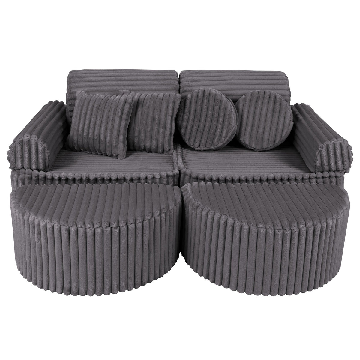MeowBaby® keskmine modulaarne laste diivan Plus - Churros Jurassic Grey