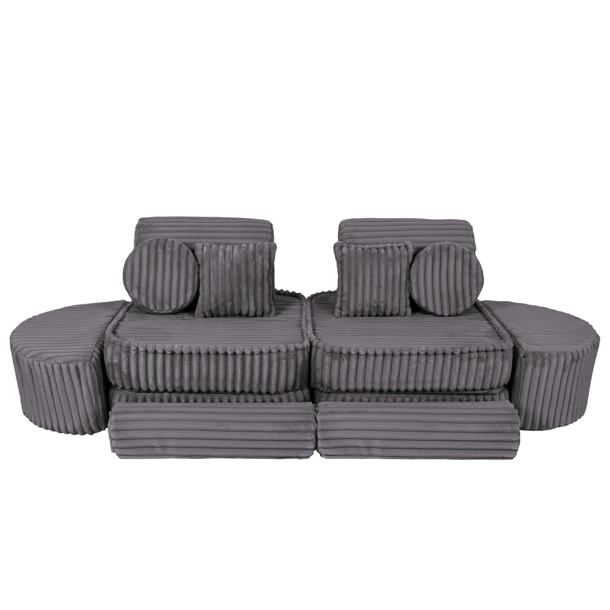 MeowBaby® keskmine modulaarne laste diivan Plus - Churros Jurassic Grey