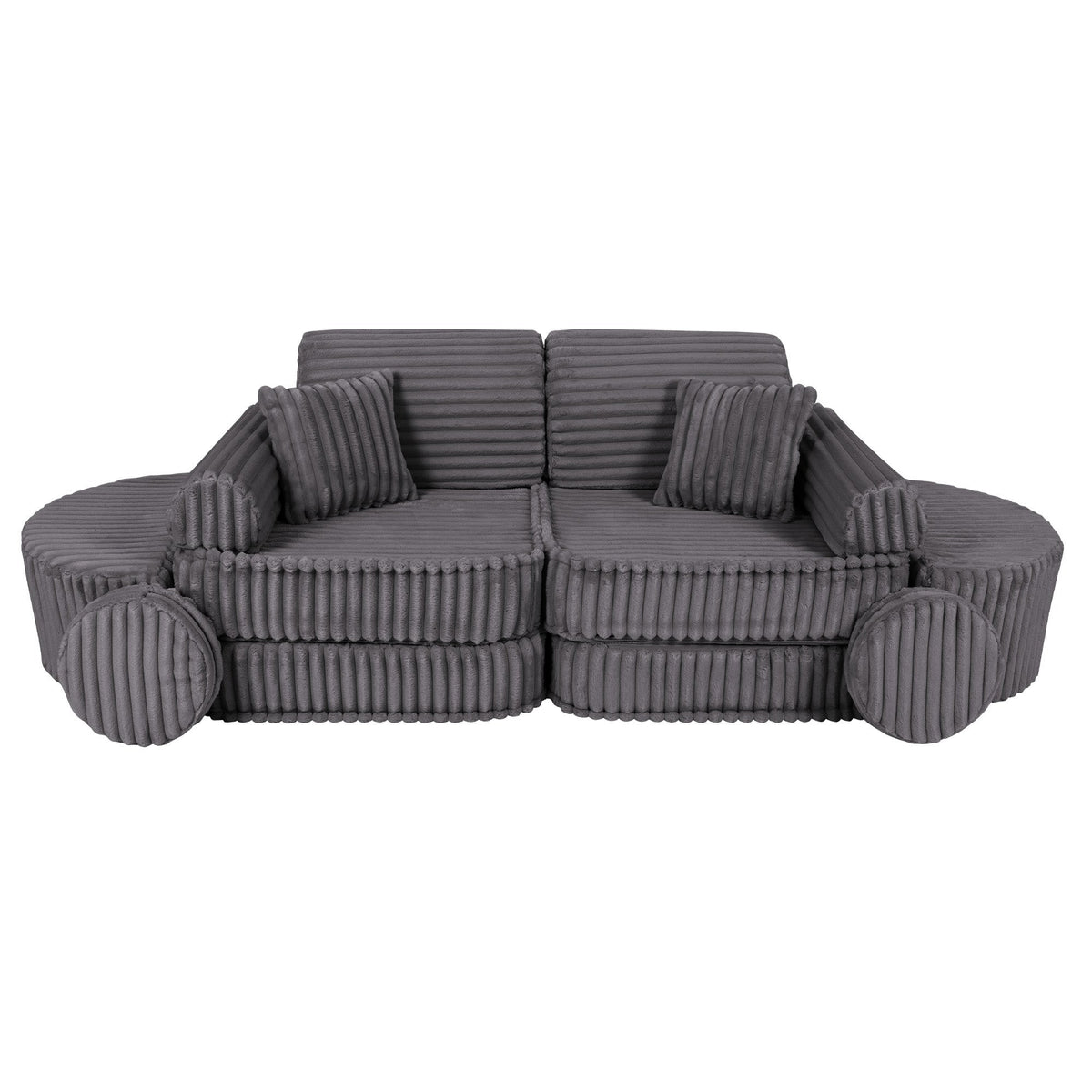 MeowBaby® keskmine modulaarne laste diivan Plus - Churros Jurassic Grey