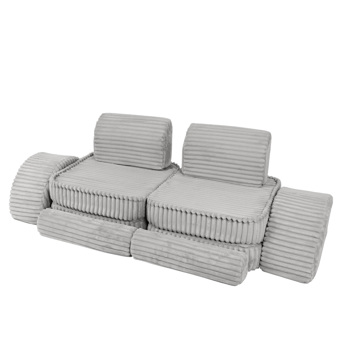 MeowBaby® keskmine modulaarne laste diivan Plus - Churros Moon Grey