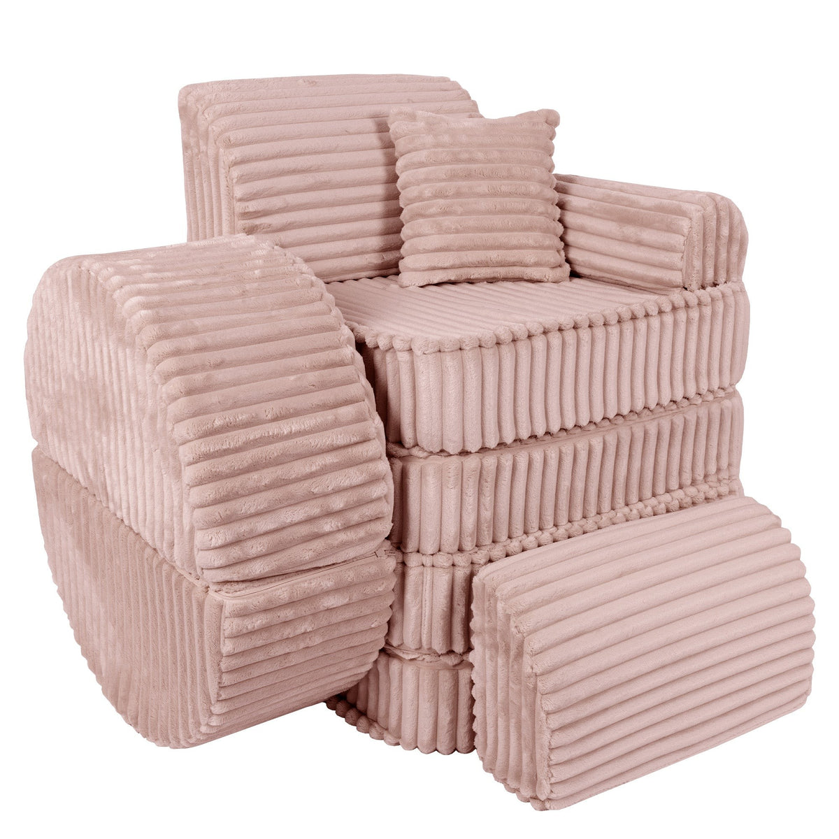 MeowBaby® keskmine modulaarne laste diivan Plus - Churros Pink
