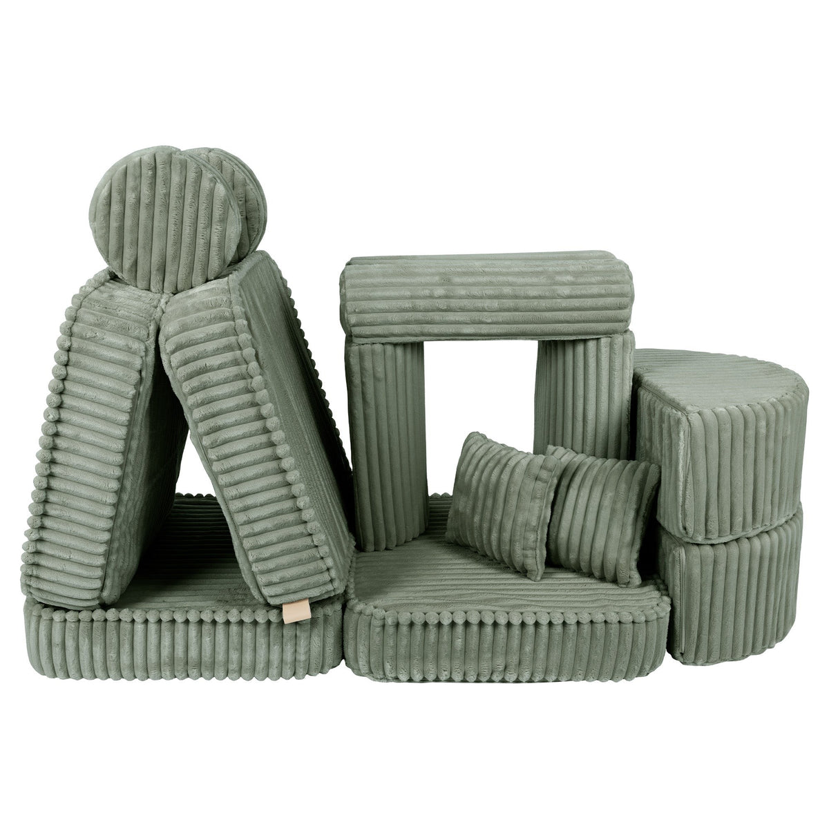 MeowBaby® keskmine modulaarne laste diivan Plus - Churros Sage Green