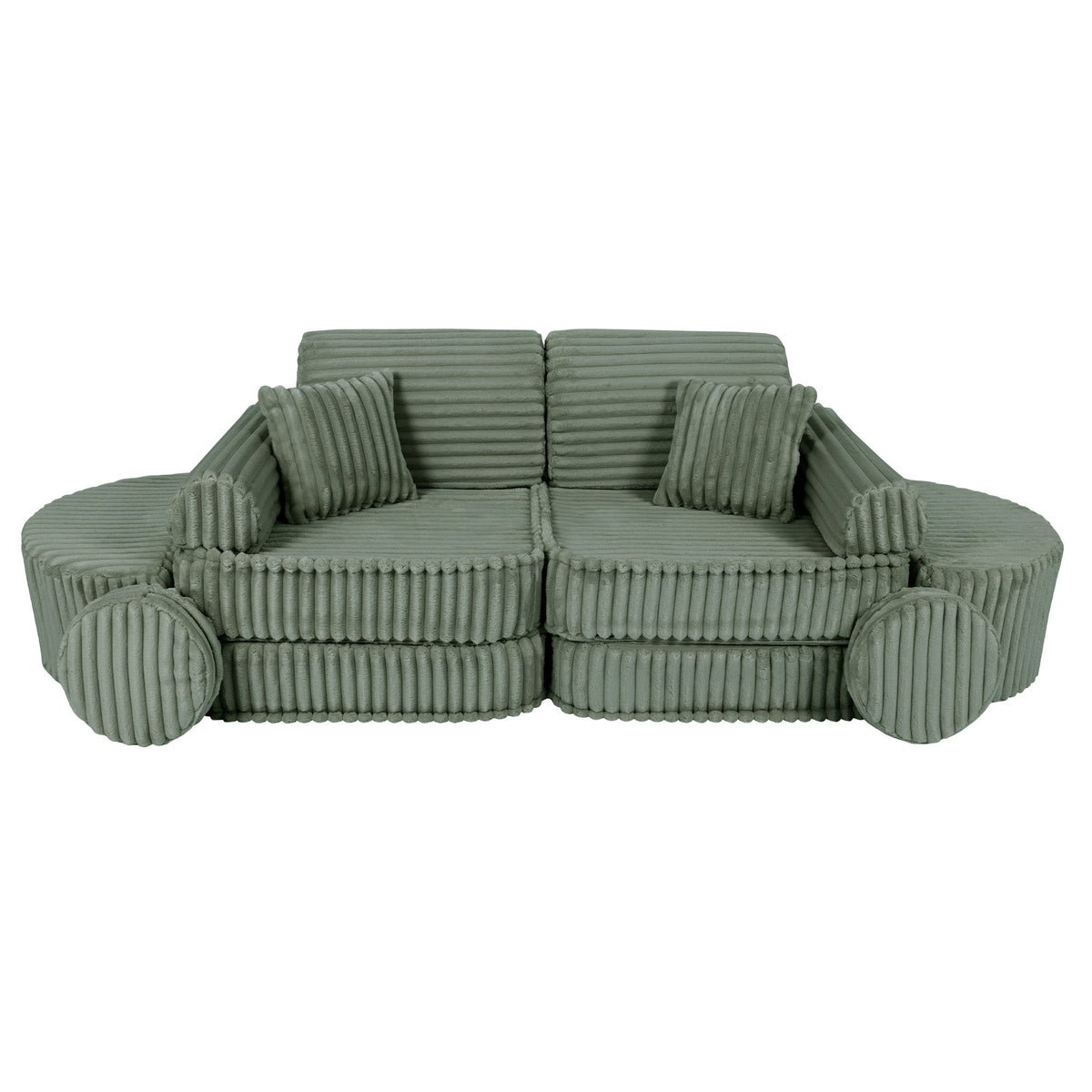 MeowBaby® keskmine modulaarne laste diivan Plus - Churros Sage Green