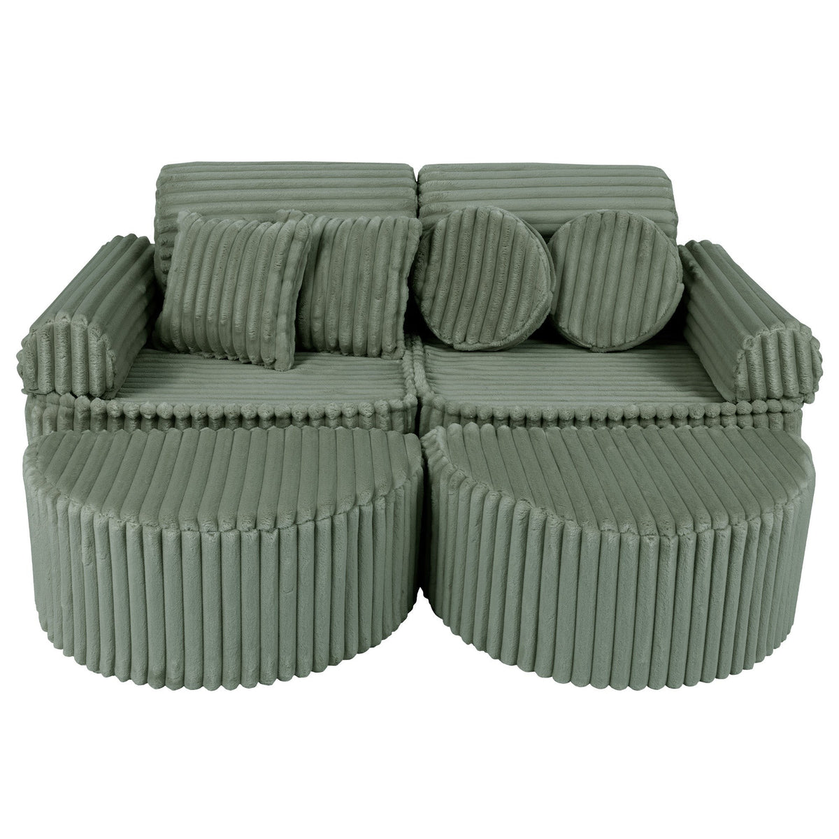 MeowBaby® keskmine modulaarne laste diivan Plus - Churros Sage Green