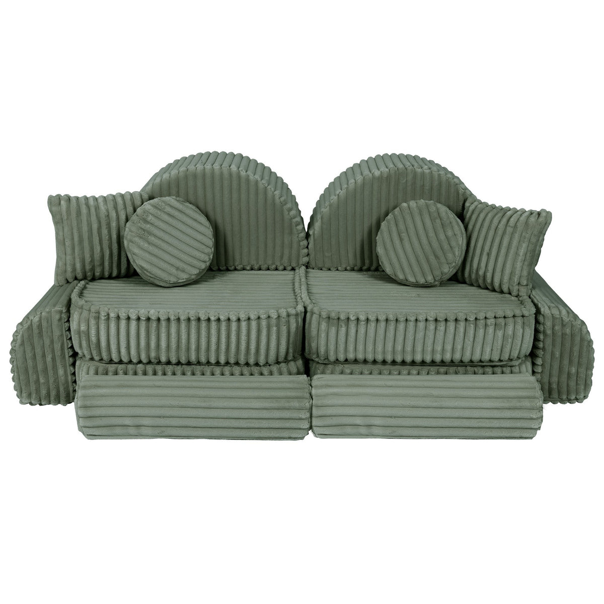 MeowBaby® keskmine modulaarne laste diivan Plus - Churros Sage Green