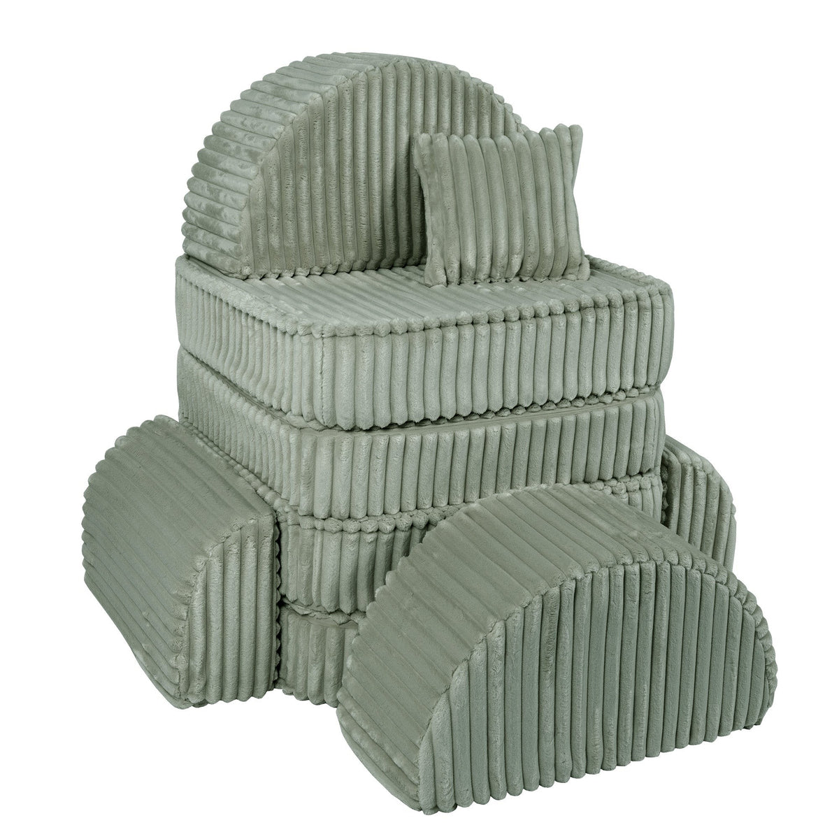 MeowBaby® keskmine modulaarne laste diivan Plus - Churros Sage Green