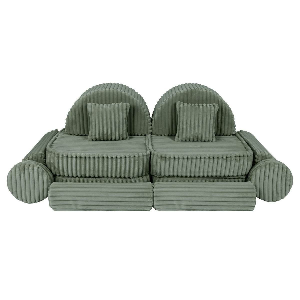 MeowBaby® keskmine modulaarne laste diivan Plus - Churros Sage Green