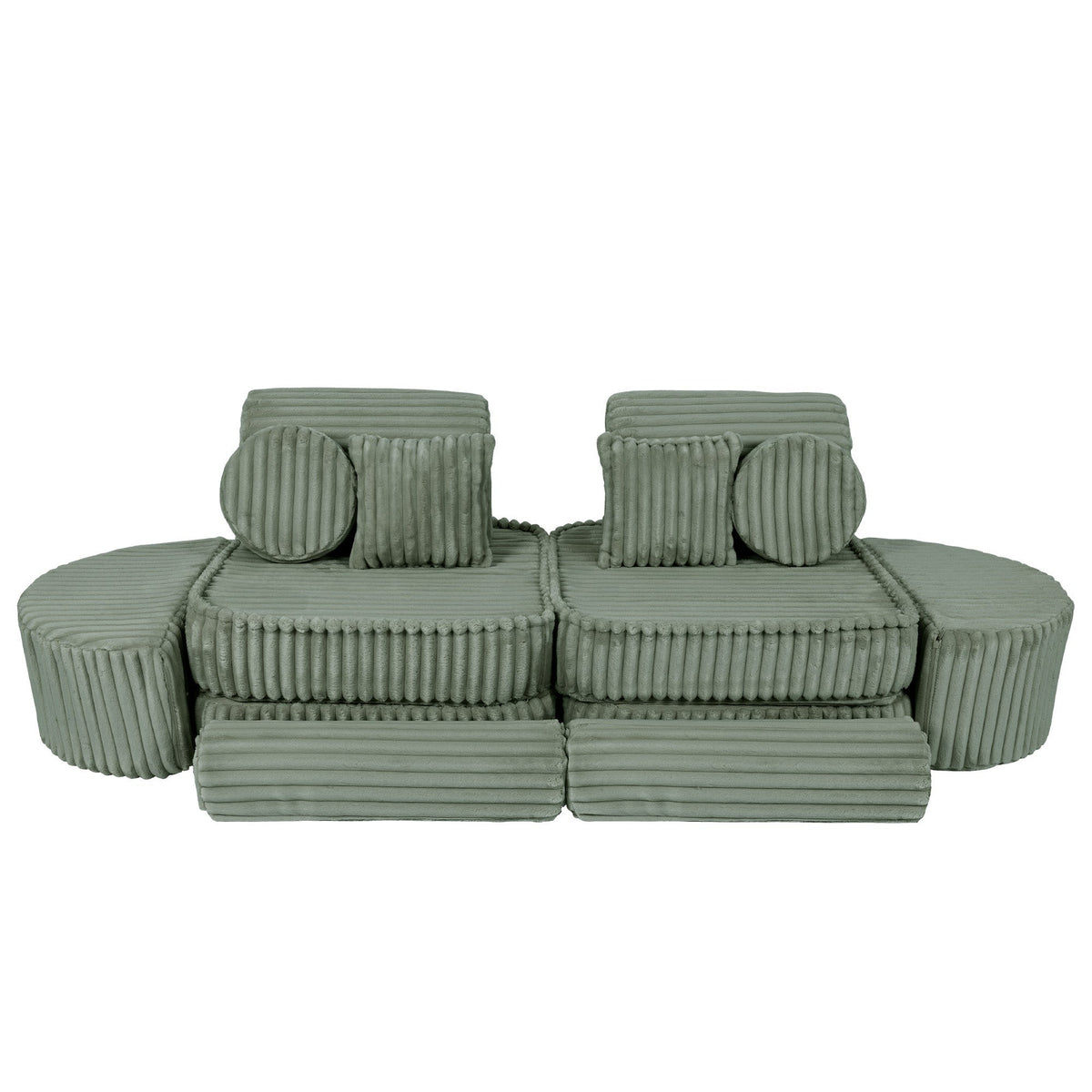 MeowBaby® keskmine modulaarne laste diivan Plus - Churros Sage Green