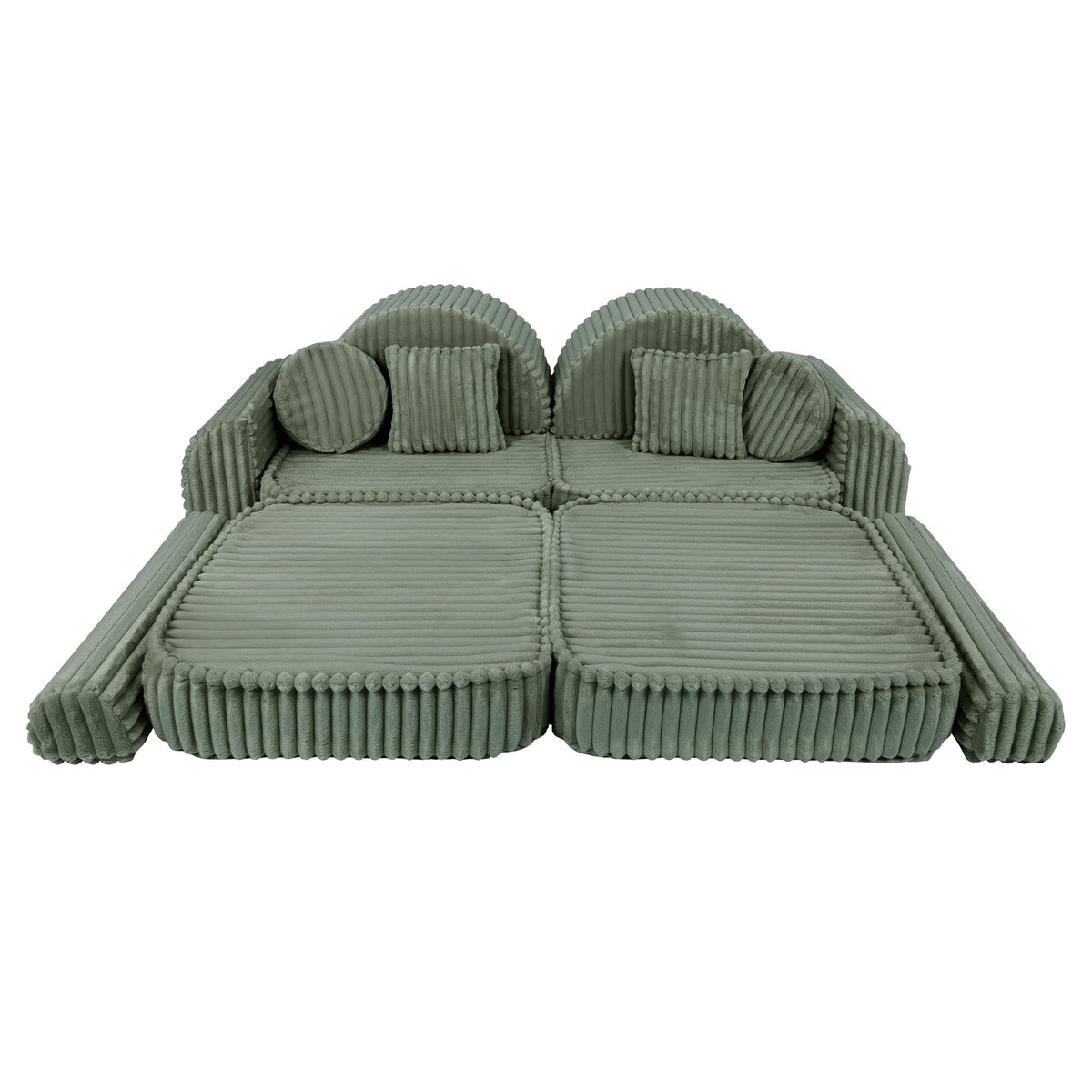MeowBaby® keskmine modulaarne laste diivan Plus - Churros Sage Green